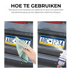 Reflecterende spray voor kentekenplaat