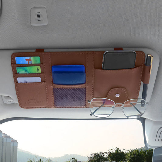 Multifunctionele organizer voor de zonneklep - Autohouder voor rijbewijs, bonnetjes en pasjes