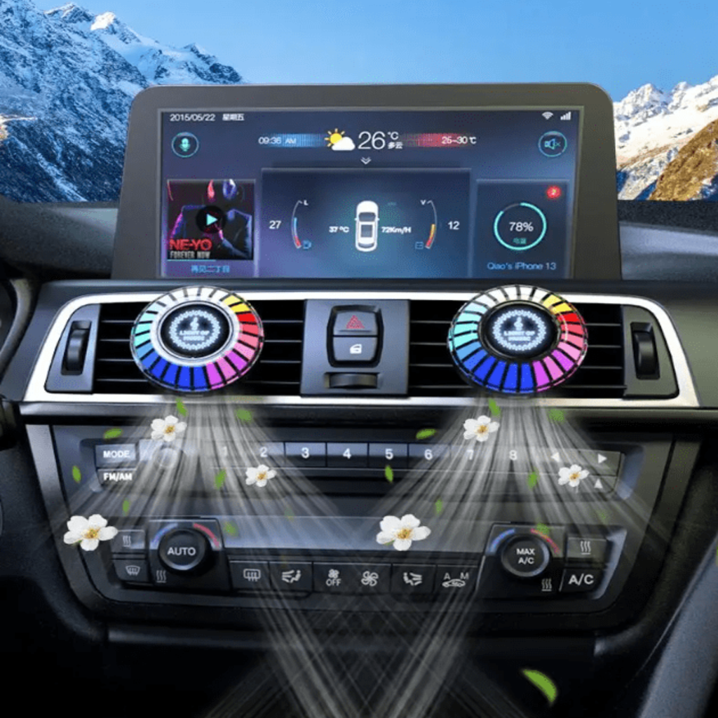 Autogeluidsopname, sfeerverlichting, aromadiffuser