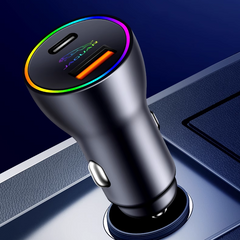 PowerLuxe Car Fast Charger with Ambient Light - Customizable Logo