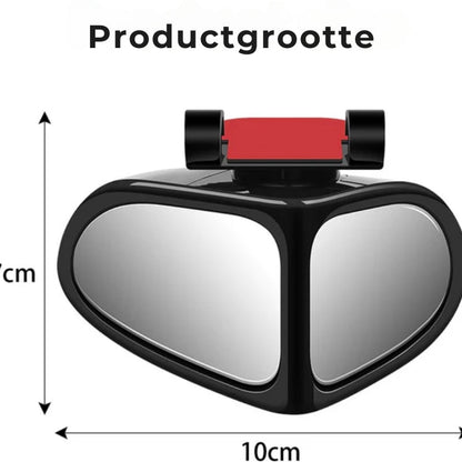 Biflect – Set aus Spiegeln zur Überwachung des toten Winkels, 360° drehbar en mit vergrößerter Sicht (2 Stück)