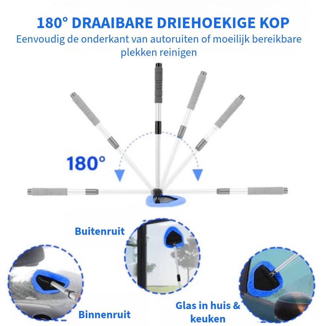 Car Windshield Cleaning Tool Set – Uitschuifbaar & 180° Draaibaar