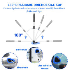Car Windshield Cleaning Tool Set – Uitschuifbaar & 180° Draaibaar
