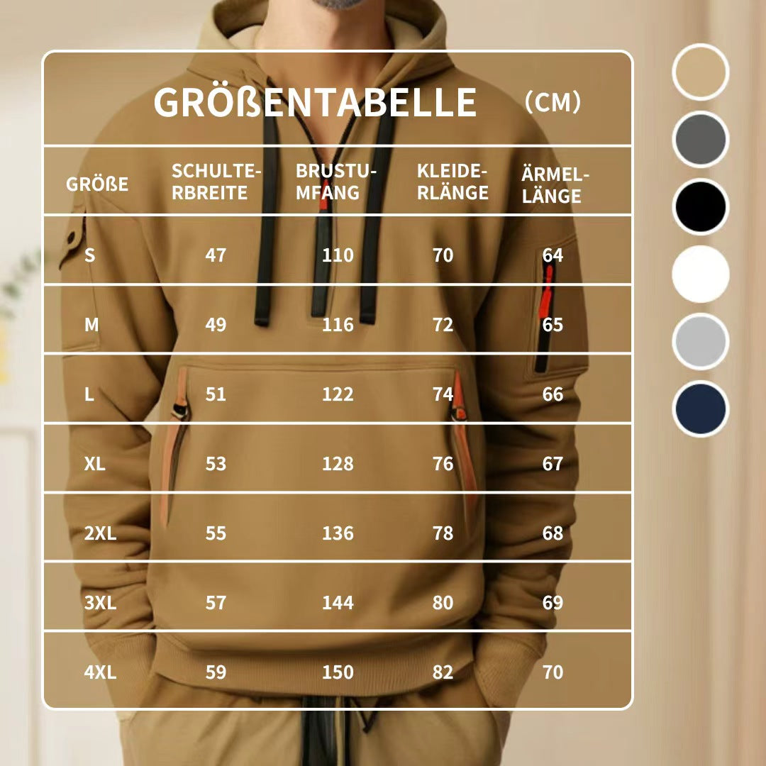 Lässiger Kapuzenpullover mit mehreren Taschen für Herren