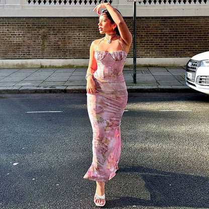 Sexy Hollow Lace Camisole Dresses Women Transparent Strapless Crop Tops