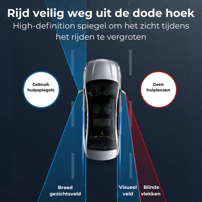 Biflect – Set aus Spiegeln zur Überwachung des toten Winkels, 360° drehbar en mit vergrößerter Sicht (2 Stück)