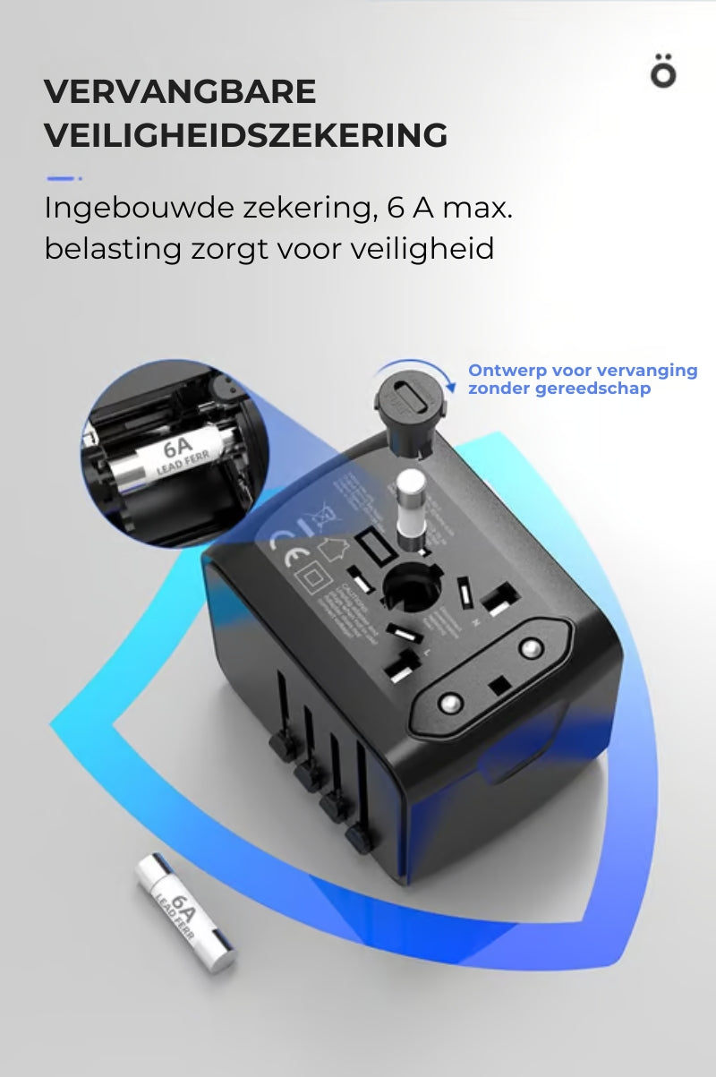 Alles-in-één Reislader Adapter