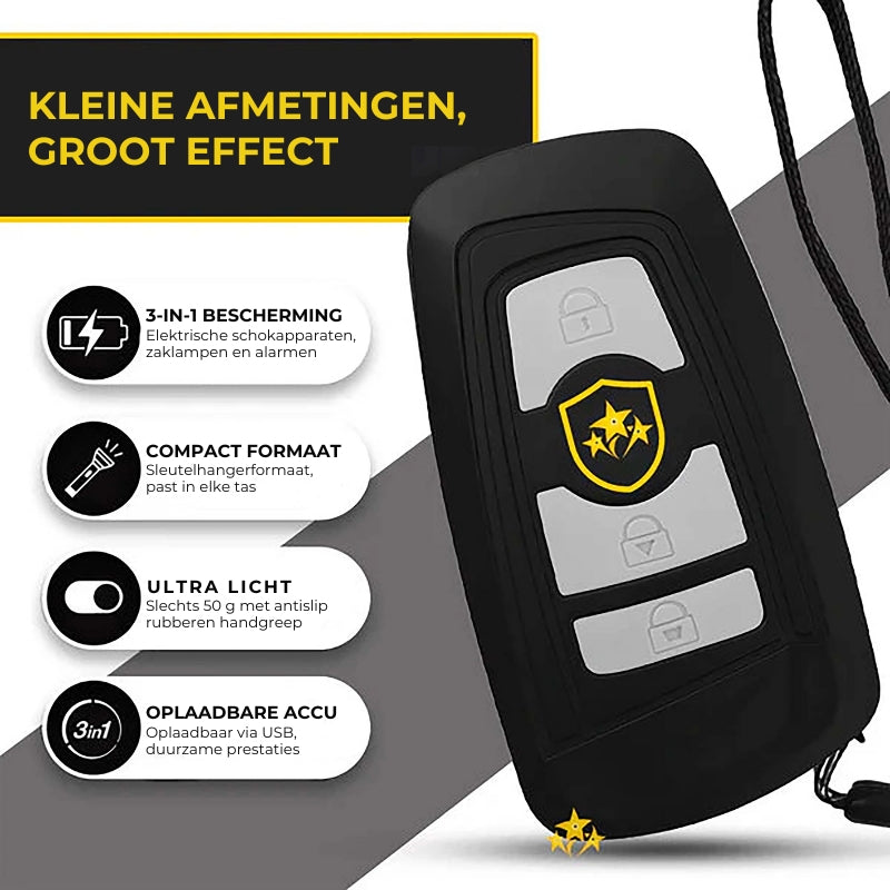 Voltic V77 3-in-1 Überspannungsschutz, Taschenlampe und Alarm-Schlüsselanhänger