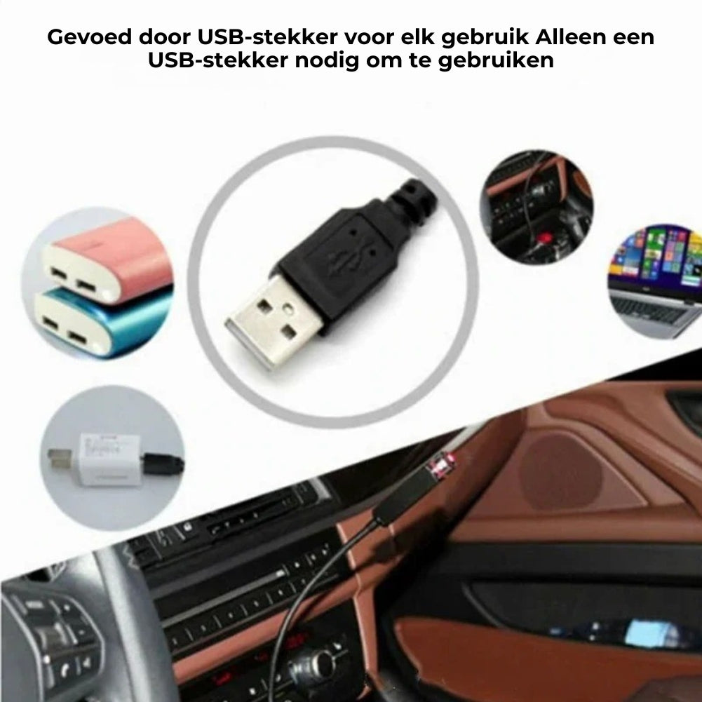 USB Projectielampje Auto Sfeerverlichting