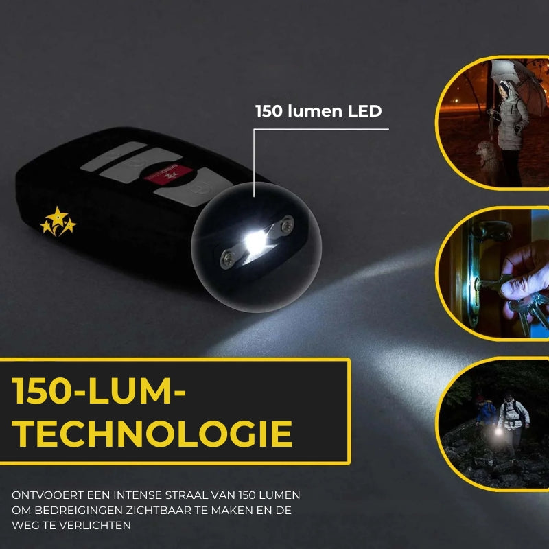 Voltic V77 3-in-1 Überspannungsschutz, Taschenlampe und Alarm-Schlüsselanhänger