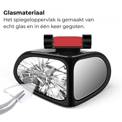 Biflect – Set aus Spiegeln zur Überwachung des toten Winkels, 360° drehbar en mit vergrößerter Sicht (2 Stück)