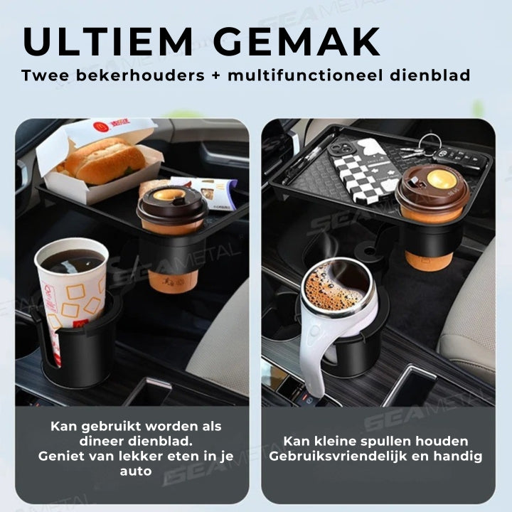 FlexiTray – 4-in-1-Becherhalter & Snacktablett