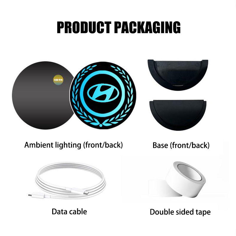 Wiederaufladbares LED-Autologo – Neonlichteffekt