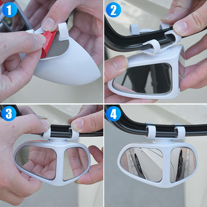 Biflect – Set aus Spiegeln zur Überwachung des toten Winkels, 360° drehbar en mit vergrößerter Sicht (2 Stück)
