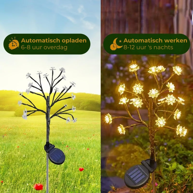 Solarbetriebene Kirschblüten-Gartenlampe