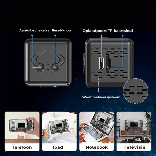 4K Ultra HD™ Minispioncamera + Gratis 32 GB SD-kaart