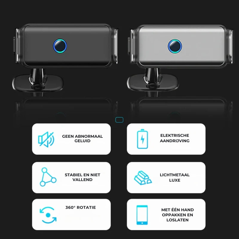 360°-Handyhalterung: Automatische Klemmhalterung für Armaturenbrett und Lüftungsschlitze
