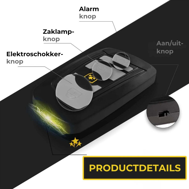 Voltic V77 3-in-1 Überspannungsschutz, Taschenlampe und Alarm-Schlüsselanhänger