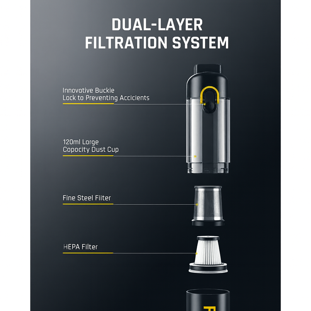 Tragbarer Mini-Staubsauger 12000 Pa met Schnellladefunctie