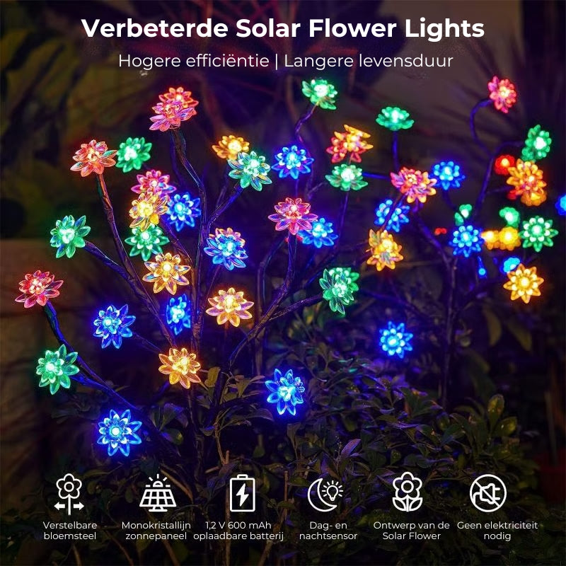 Solarbetriebene Kirschblüten-Gartenlampe