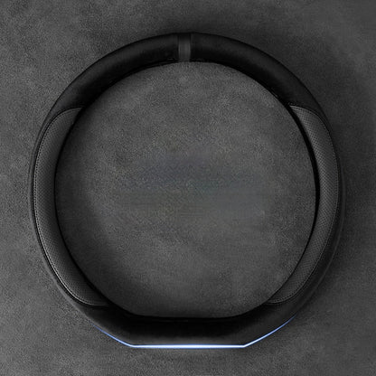 Premium Suede and Leather Steering Wheel Cover: Enhanced Grip and Comfort