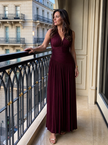 Dorothea | Ärmelloses Plissee-Midikleid