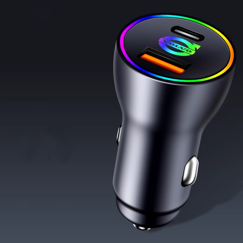 PowerLuxe Car Fast Charger with Ambient Light - Customizable Logo