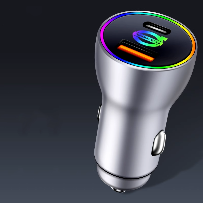 PowerLuxe Car Fast Charger with Ambient Light - Customizable Logo