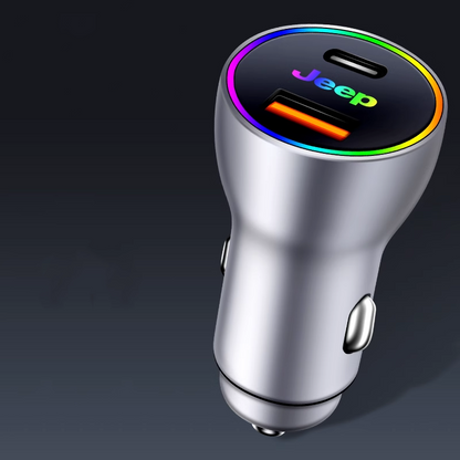 PowerLuxe Car Fast Charger with Ambient Light - Customizable Logo