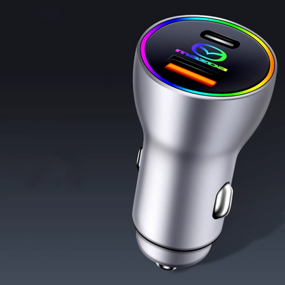 PowerLuxe Car Fast Charger with Ambient Light - Customizable Logo