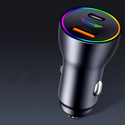 PowerLuxe Car Fast Charger with Ambient Light - Customizable Logo