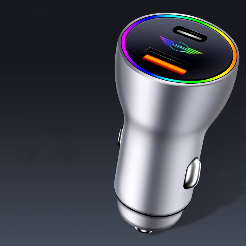 PowerLuxe Car Fast Charger with Ambient Light - Customizable Logo