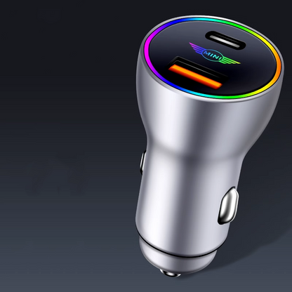 PowerLuxe Car Fast Charger with Ambient Light - Customizable Logo