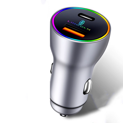 PowerLuxe Car Fast Charger with Ambient Light - Customizable Logo