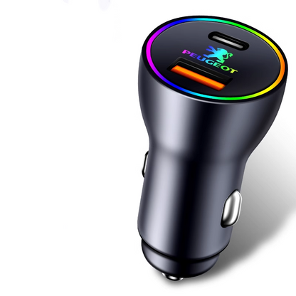 PowerLuxe Car Fast Charger with Ambient Light - Customizable Logo