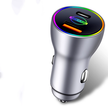 PowerLuxe Car Fast Charger with Ambient Light - Customizable Logo