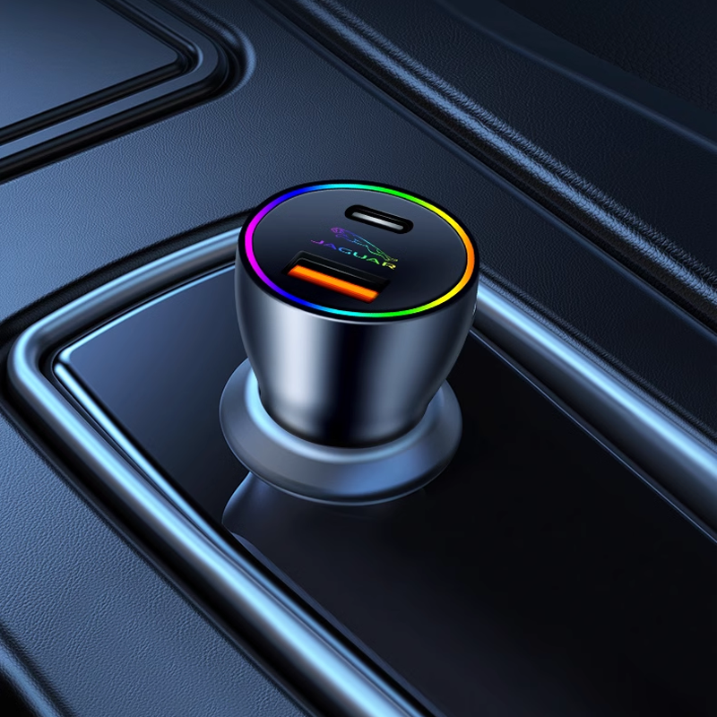 PowerLuxe Car Fast Charger with Ambient Light - Customizable Logo