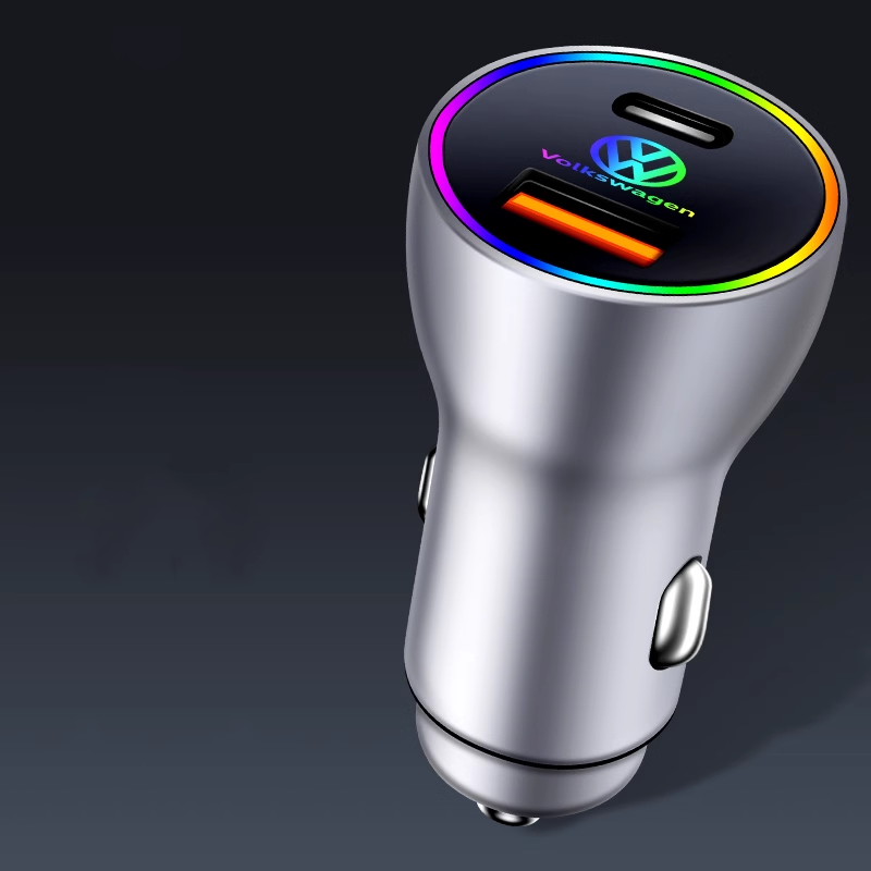 PowerLuxe Car Fast Charger with Ambient Light - Customizable Logo