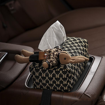 BunnyCharm Car Tissue Box - With Rabbit Plush Toy