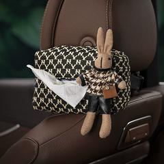 BunnyCharm Car Tissue Box - With Rabbit Plush Toy