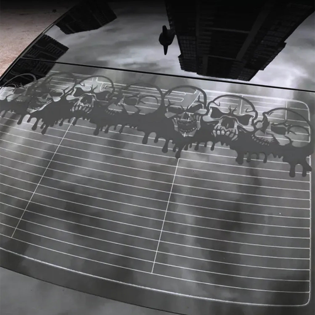 Autoraamstickers met doodskopmotief