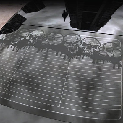 Autoraamstickers met doodskopmotief