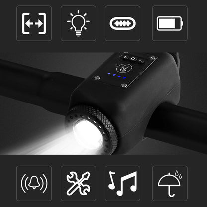 Wasserdichter Fahrradscheinwerfer mit Hupe für den Außeneinsatz